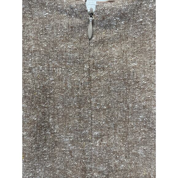 3758 Adam Adam Lippes Womens Brown Wool Silk V Neck Shift Dress 8 - Picture 8 of 8